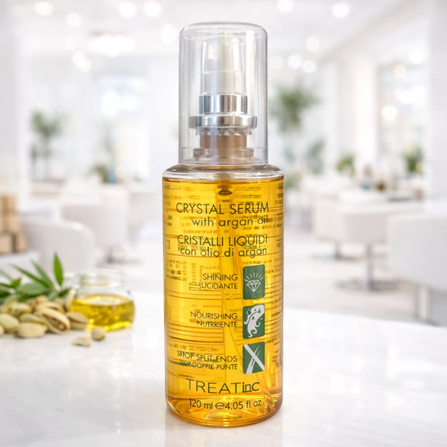 Crystal Serum cu Ulei de Argan – Ser pentru Strălucire, Hidratare și Vârfuri Despicate, 120 ml